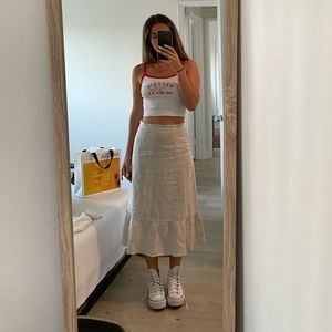 aritzia linen long skirt